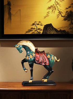 中式古典软装摆件 大唐马工艺品 酒柜博古架办公桌装X饰品开业礼