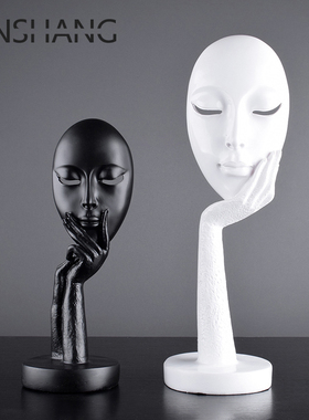 欧式创意抽象艺术j人脸面具摆件 客厅家居装饰品摆设 工艺品 礼品