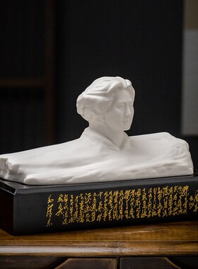 青年毛伟人橘子洲头像陶瓷白瓷毛领袖半身头像雕塑办公室收藏摆件