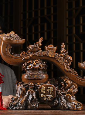 玉吉祥如意聚宝盆摆件客厅招财电视柜酒柜博古架装饰乔迁新居礼品