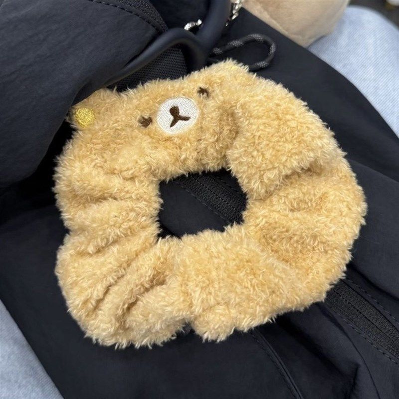 新款可爱少女心毛绒小熊发圈软绵绵卡通萌趣发绳百搭头绳头饰秋冬,淘宝优惠券,粉丝福利购,淘宝优惠卷