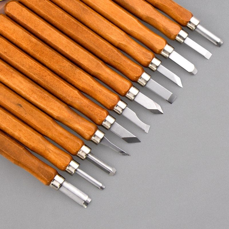 小型木工雕刻刀木柄手工雕刻笔刀套装平口圆刀雕木匠篆刻三角大全,淘宝优惠券,粉丝福利购,淘宝优惠卷