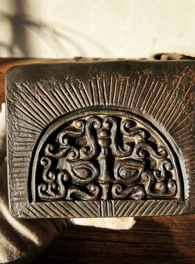 中式复古汉砖雕刻秦砖汉瓦当立体成品简约室内新款拓片制作