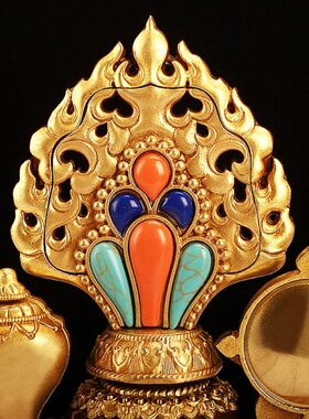 纯铜百宝座密宗佛前摆件 摩尼宝百宝总集 藏式供佛家居用品 慧宝