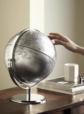 现代风地球仪摆件轻奢高档办公z室客厅书房装饰玄关摆件乔迁送礼