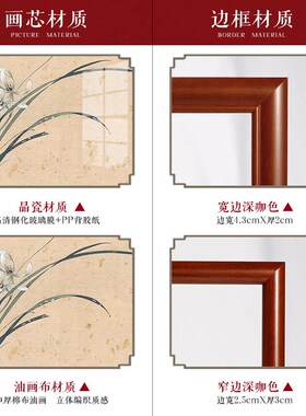 张大千兰花图客厅装饰画沙发背景墙壁画餐厅饭厅花卉斗方国画挂画