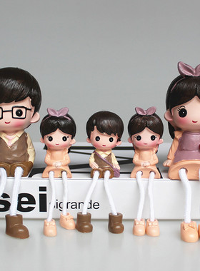 简约中式客厅创意吊脚娃可爱五口之家玄关小摆件新房间布置装饰品