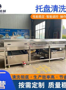 连续式冻盘清洗机食品周转托盘清洗机吹干式蒸盘清洗设备厂家