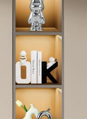 创意OK书挡摆件轻奢高档酒柜客厅玄关书柜桌面书T立假书家居装饰