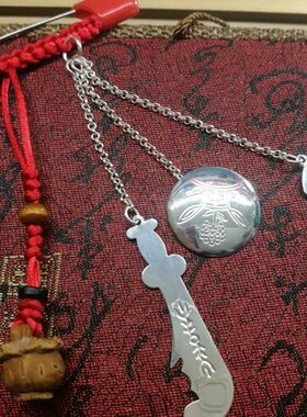 12生肖足银小镜关刀梳子桃篮纯银宝宝孕妇婴儿满月礼别针顺华