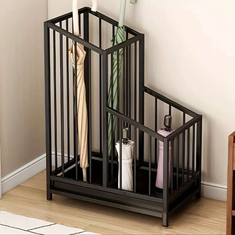 【跨境贴标Temu代发】方格雨伞架收纳架子酒店大堂雨伞桶网红 - 图1