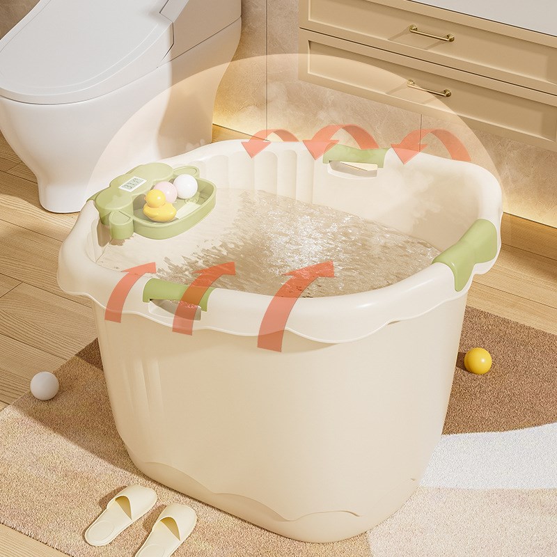 儿童洗澡桶c宝宝泡澡桶婴儿可坐浴桶浴盆家用小孩大号洗澡盆沐浴 - 图0