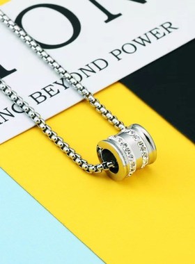 转运珠项链男钛钢不掉色配饰女百搭D个性时尚简约高级感亚马逊饰