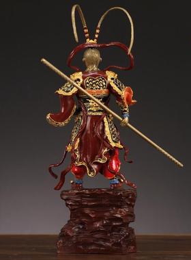 纯黄铜孙悟空齐天大圣佛像斗战胜佛猴客厅玄关办公室桌面手工摆件
