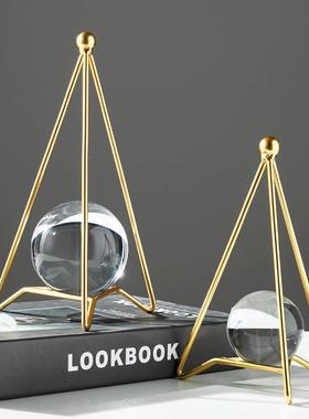 轻奢抽象客厅酒柜摆件创意样板间桌面小摆设家居装饰水晶球工艺品