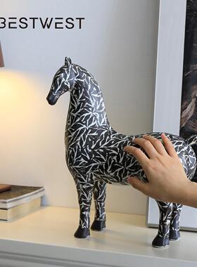 马摆件桌面客厅装饰摆设玄关家居好物轻奢高档乔迁新居开 业礼物