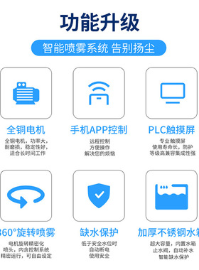 智能高压喷淋系除尘煤棚降尘设备360度旋转高压喷淋雾桩降尘设备