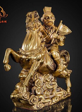 纯铜马上封侯摆件铜m马招财生肖猴子马上有钱办公室工艺礼品摆饰