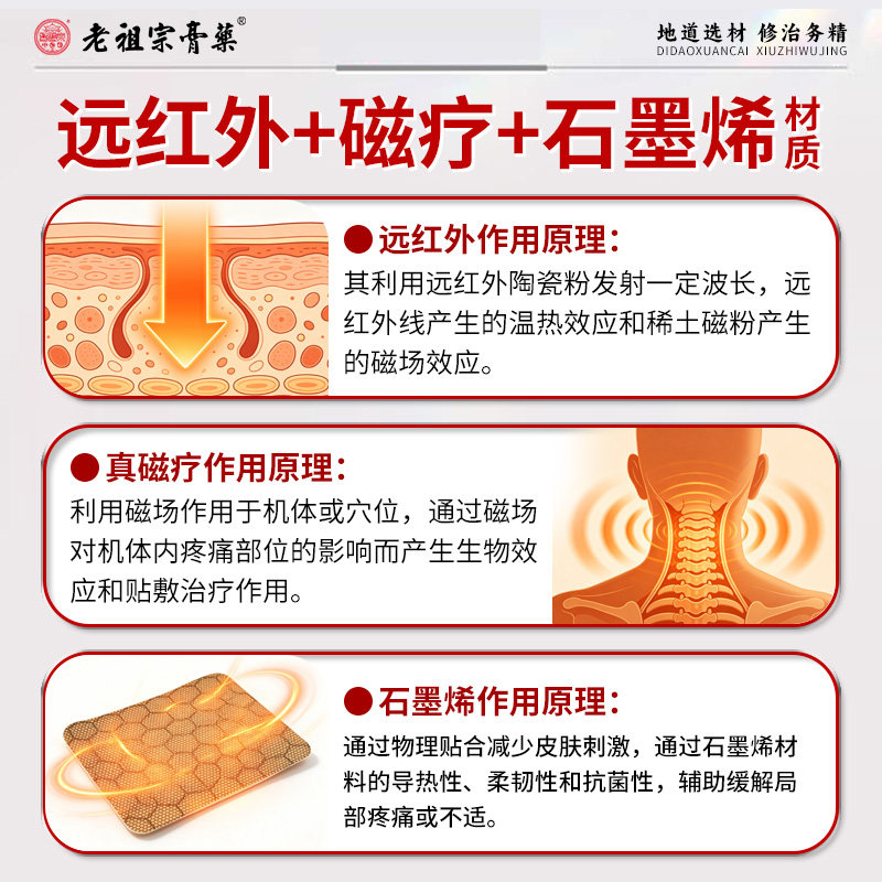 老祖宗颈椎病专用贴膏远红外肩周炎颈肩腰腿痛腰椎间盘突出红膏贴