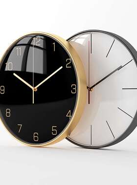 12英寸客厅挂钟数字刻度静音钟表简约创意客厅挂表时尚免打孔时钟