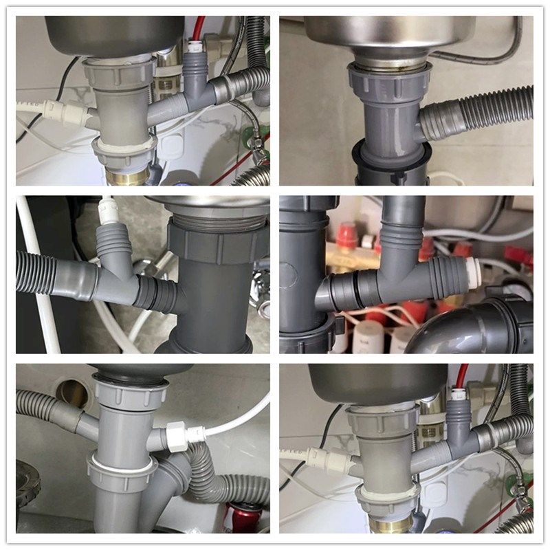 厨房水槽洗菜盆下水管接口变径配件净水器溢水管接头单槽三通管件,淘宝优惠券,粉丝福利购,淘宝优惠卷