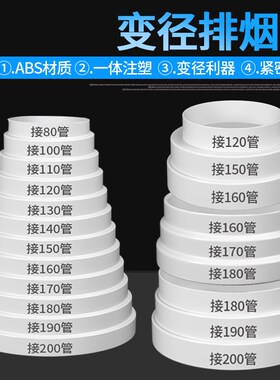 抽油烟机排烟管变径圈排风管大小转换接头厨房烟道管止逆阀变径器