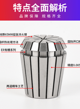 ER32数控雕刻机夹头ER25高精度弹性筒夹刀夹转换套er16ER20A螺母