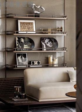 现代轻奢摆件客厅置物架博古架玄关柜软装饰书架隔断架墙面陈设品