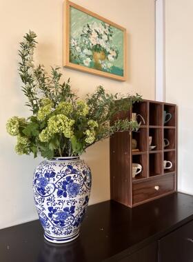 出口瓷器大集合--手工彩绘上等陶瓷青花瓷将军罐艺术插花花瓶摆件