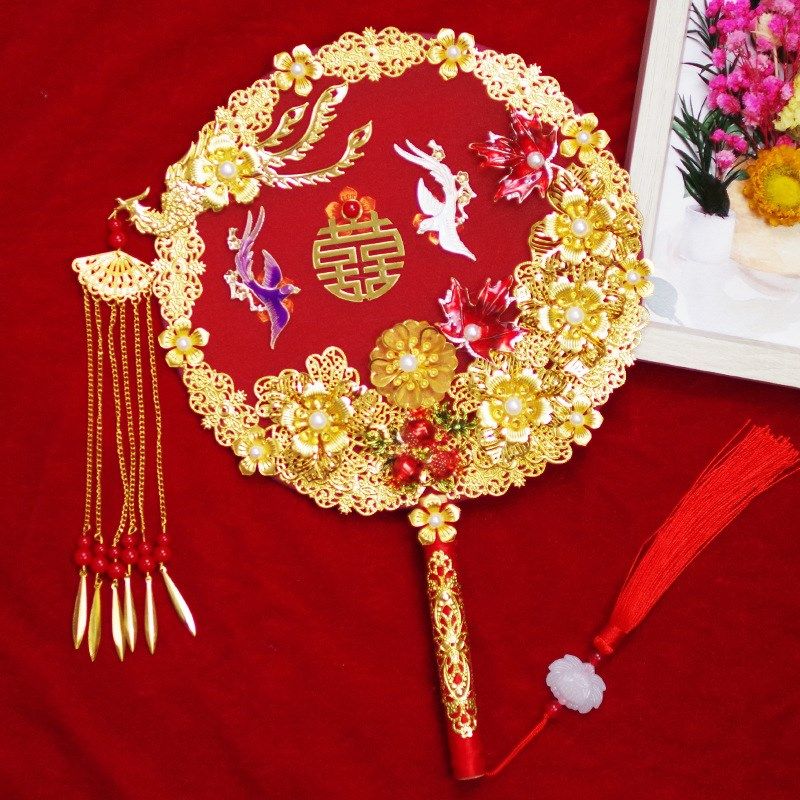 结婚喜字新娘喜扇秀禾服团扇婚礼团扇扇子出嫁扇扇中式手捧花夏天,淘宝优惠券,粉丝福利购,淘宝优惠卷