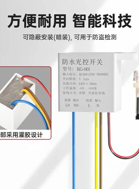 防雷路灯光控开关智能天黑全自动亮220V户外防水光敏光线感应模块