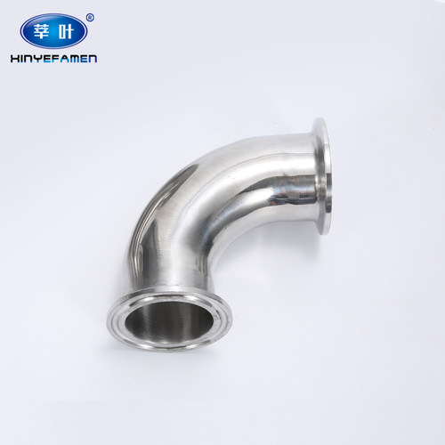 不锈钢卫生级90度快装弯头304卡箍卡盘弯头内外镜面抛光卡盘弯头 - 图0