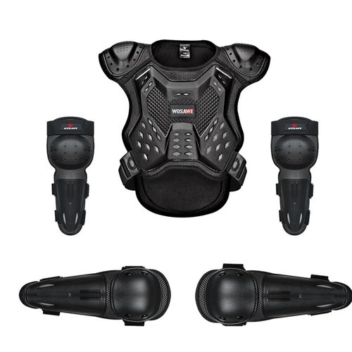 WOSAWE户外运动儿童骑行单车滑板滑轮护甲衣护胸护背护膝护肘套装 - 图2