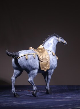 金蜗牛铜唐马摆件十二生肖办公室桌面家居装饰品铜工艺品马到成功