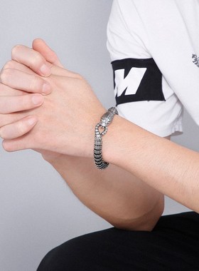 新款上市欧美创i意铸造蛇鳞男款手链 潮人时尚蛇手环机车配饰品