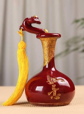 朱砂紫金砂摆件平安如意花瓶装饰品家用客厅书房保平安玄关卧室