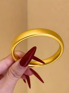 古法传承素圈沙金轮胎手镯女