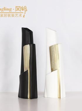 现代简约几何树脂花器插花花瓶摆件样板间售楼处客厅装饰品