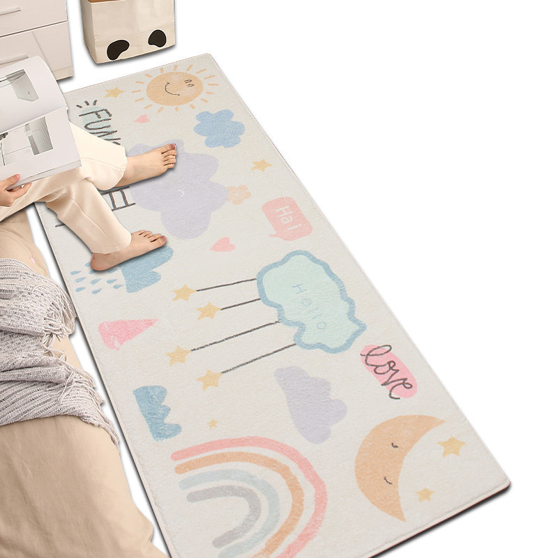 Long bedside carpet, living room carpet, bedroom thickened bedside sofa, coffee table blanket, foot pad, bay window floor mat, mirror front blanket