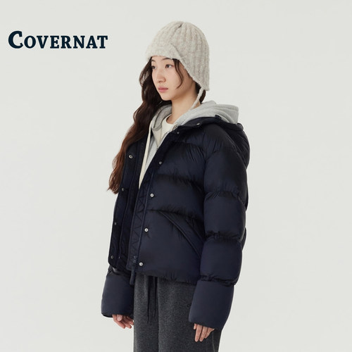 【允智同款】COVERNAT短款羽绒服保暖加厚鸭绒外套韩版休闲百搭 - 图2