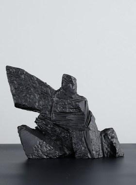 现代新中式样板房黑色抽象太极人物雕塑摆件客厅橱窗软装家居摆设