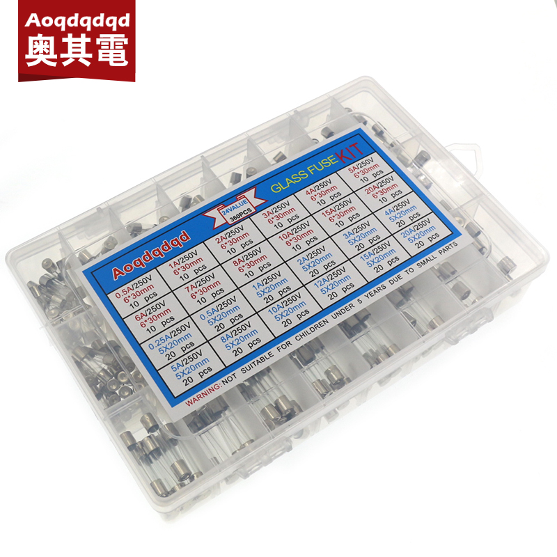 360PCS 玻璃保险丝6x30mm 0.5A-20A 520mm 0.25A-20A汽车保险丝 - 图3