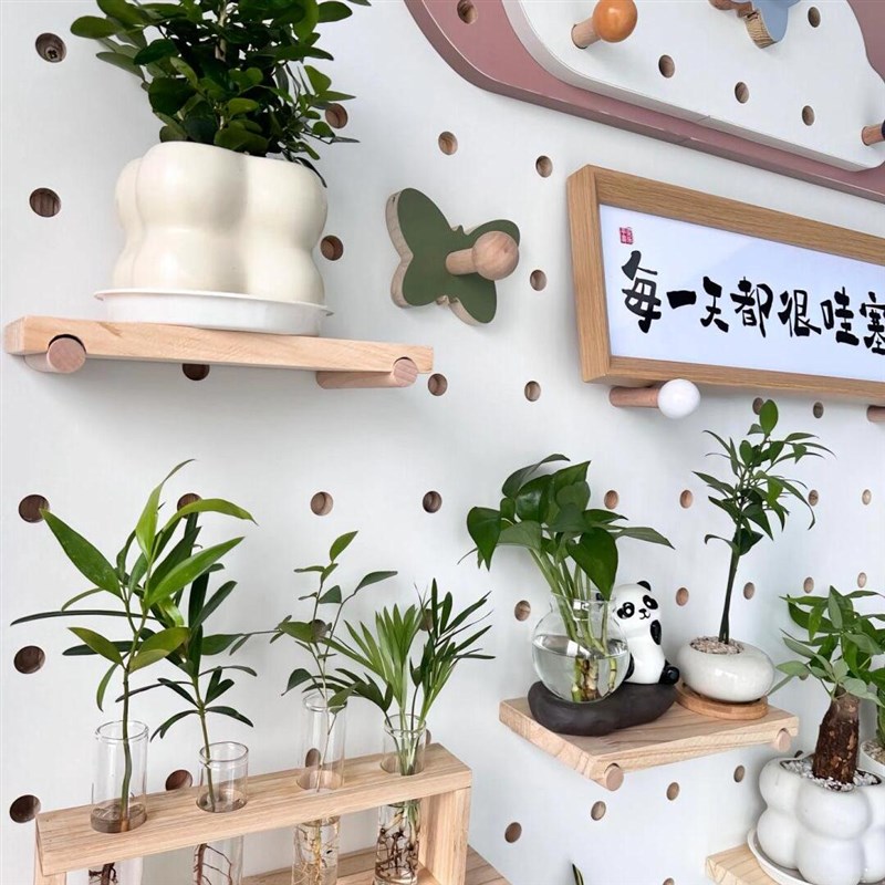 Hole board green plant e storage rack solid wood custom corner storage flower rack window sill balcony flower plant display rack