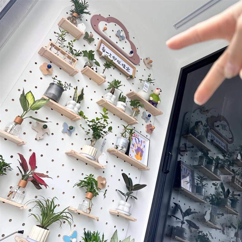 Hole board green plant e storage rack solid wood custom corner storage flower rack window sill balcony flower plant display rack