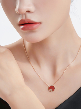 WEGE薇歌18K厚镀金红碧玉项链