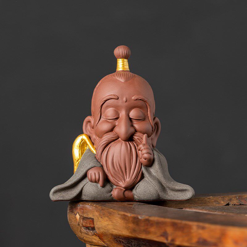Purple sand tea pet ornaments, Zen Laozi character tea table, tea space decoration boutique, tea ceremony tea accessories