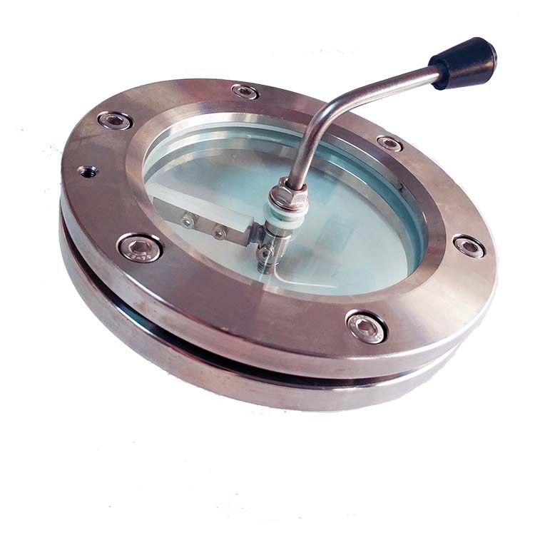 法兰视镜带刮板刮片带灯带刷雨刮刀对夹式玻璃视窗盅筒观察口304 - 图3