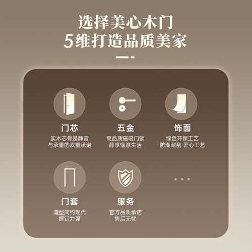 美心木门卧室门室内门房间门家用门环保烤漆简约风2000尺寸可定制 - 图0