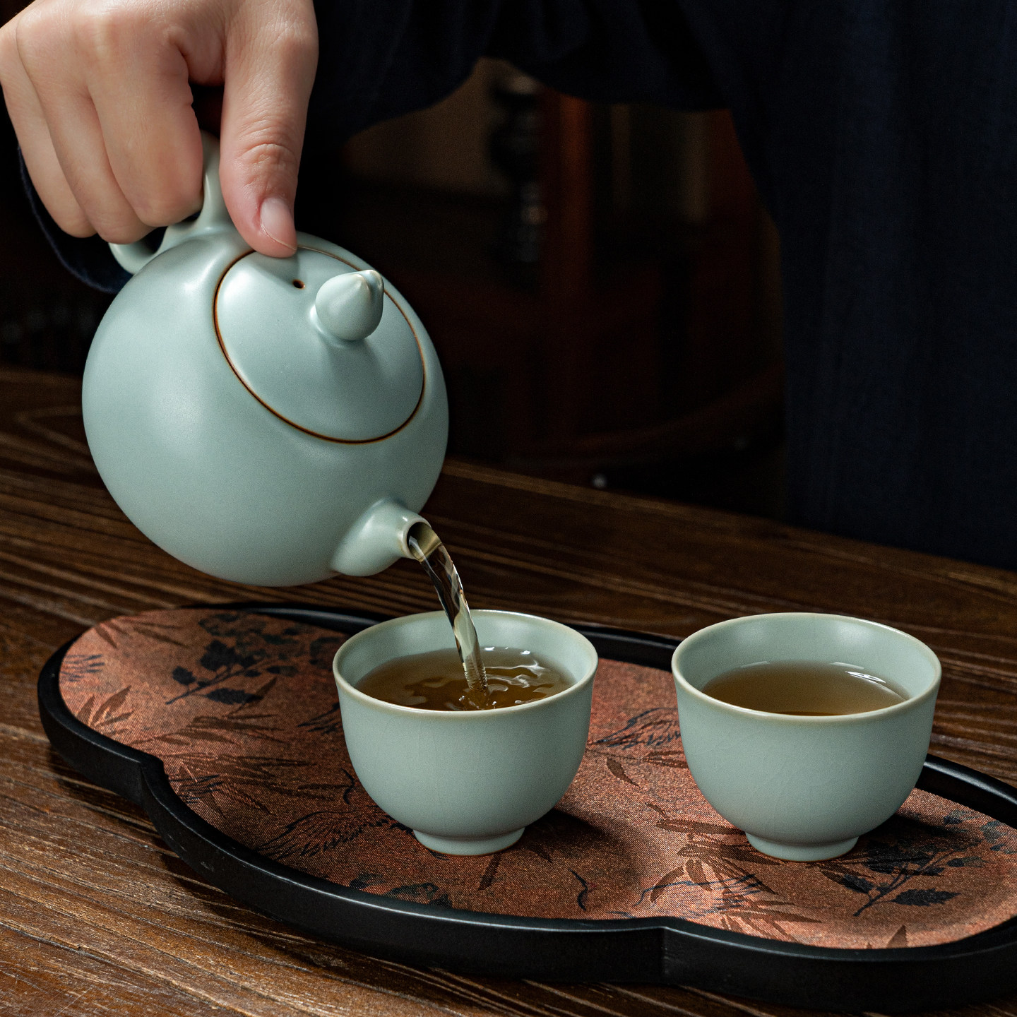 汝窑旅行茶具套装一壶两杯家用泡茶壶套组景德镇手工陶瓷复古礼品,淘宝优惠券,粉丝福利购,淘宝优惠卷