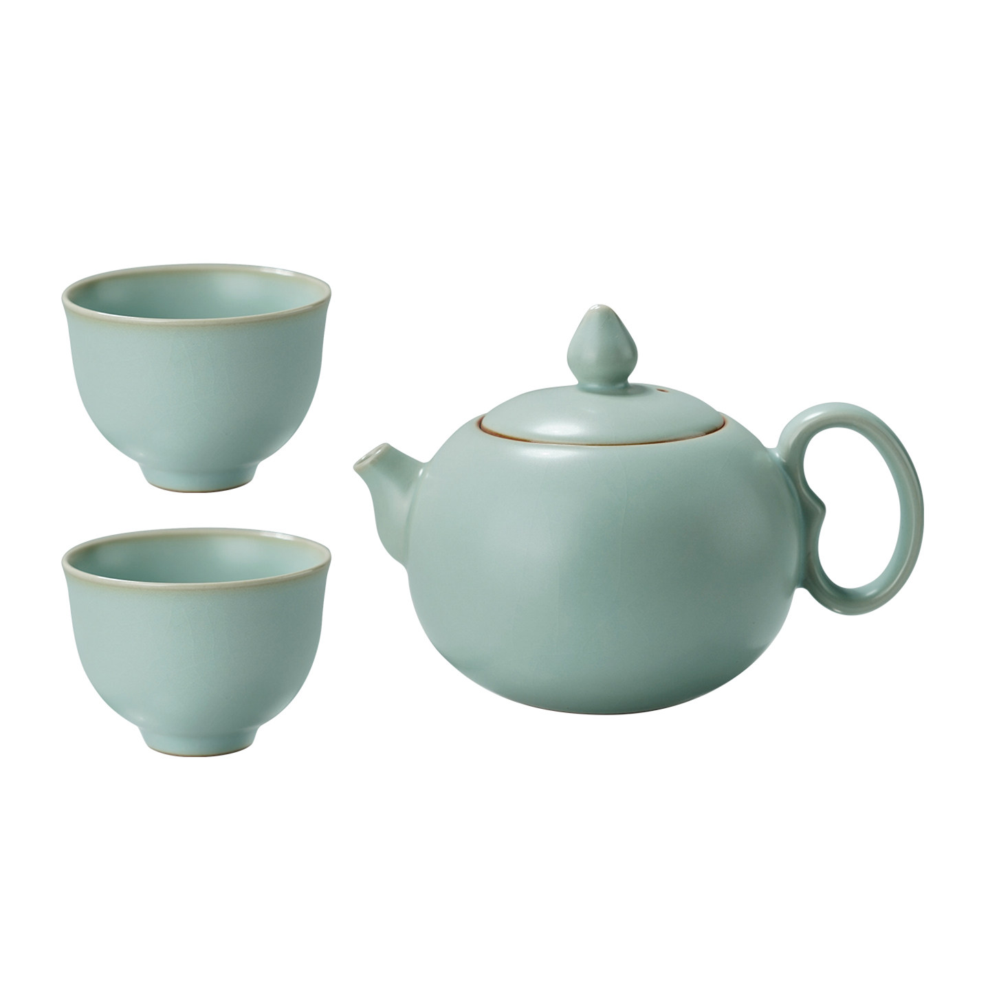 汝窑旅行茶具套装一壶两杯家用泡茶壶套组景德镇手工陶瓷复古礼品,淘宝优惠券,粉丝福利购,淘宝优惠卷